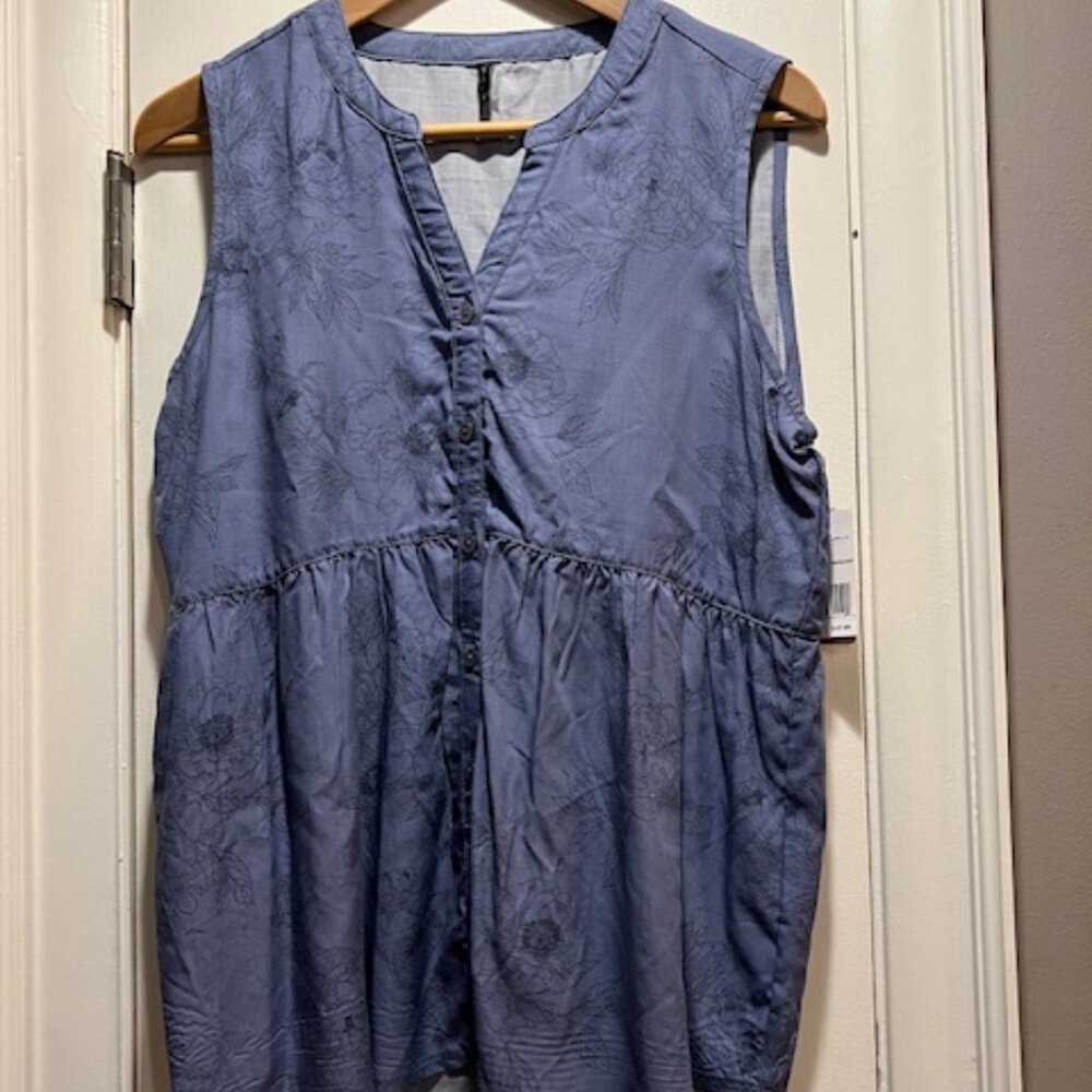 SALE $15 - North River Outfitters Print Tencel V Neck Flowy Tank, NWT, Sz M